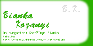 bianka kozanyi business card